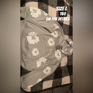 Gray Denim Tears Hoodie puff print Brand new.